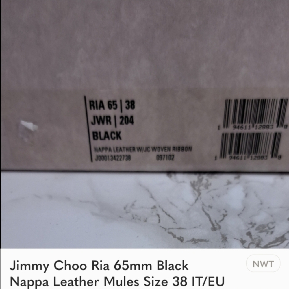 Jimmy Choo Ria 65mm Black Nappa Leather Mules Size 38 IT/EU - Picture 8 of 13
